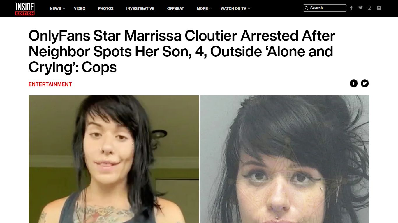 OnlyFans Star Marrissa Cloutier Arrested After Neighbor Spots Her Son ...