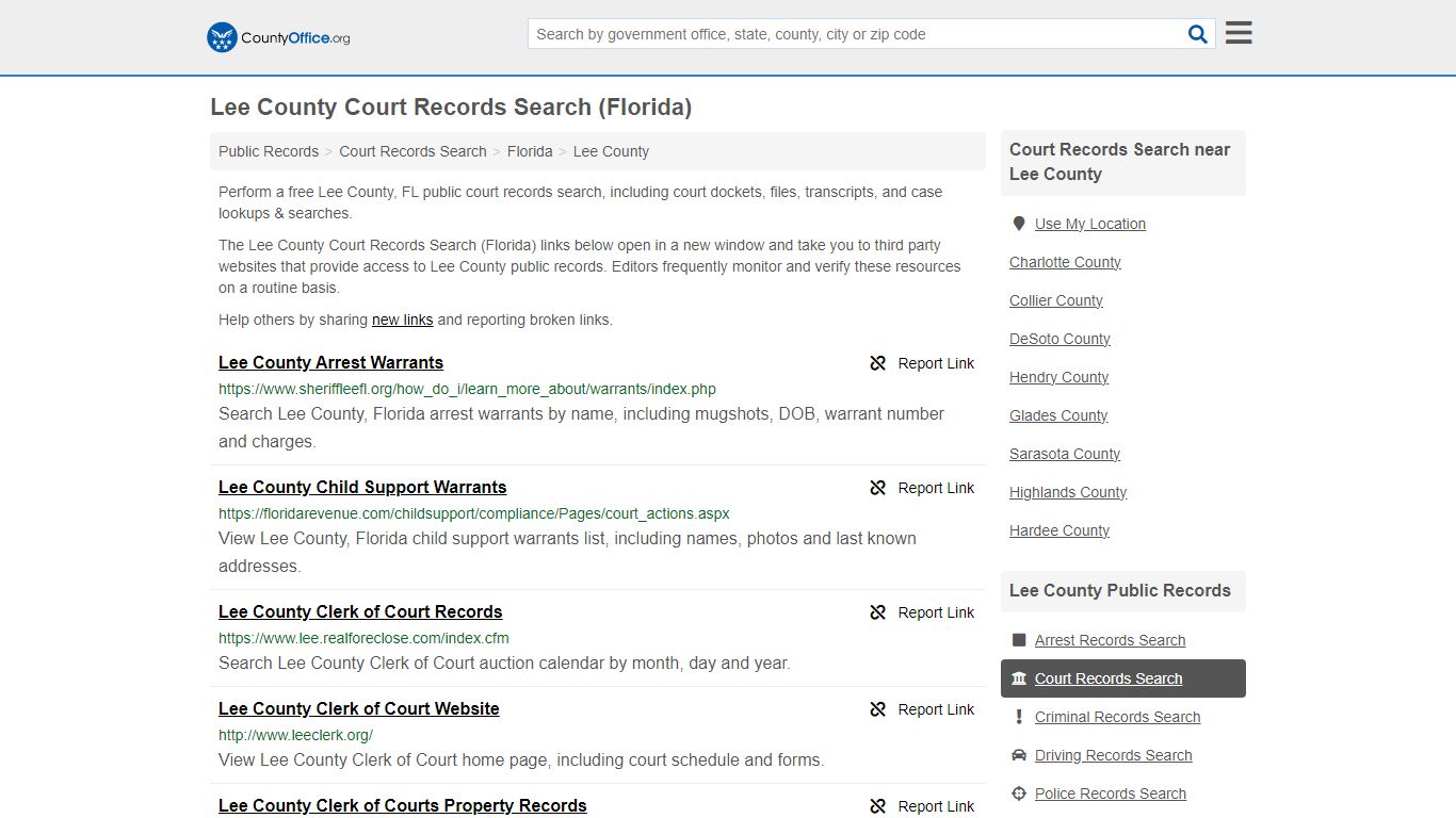 Lee County Court Records Search (Florida) - County Office