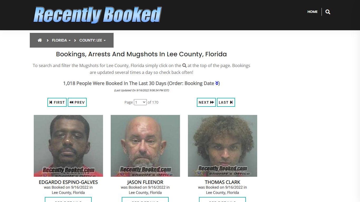 Recent bookings, Arrests, Mugshots in Lee County, Florida - Recently Booked